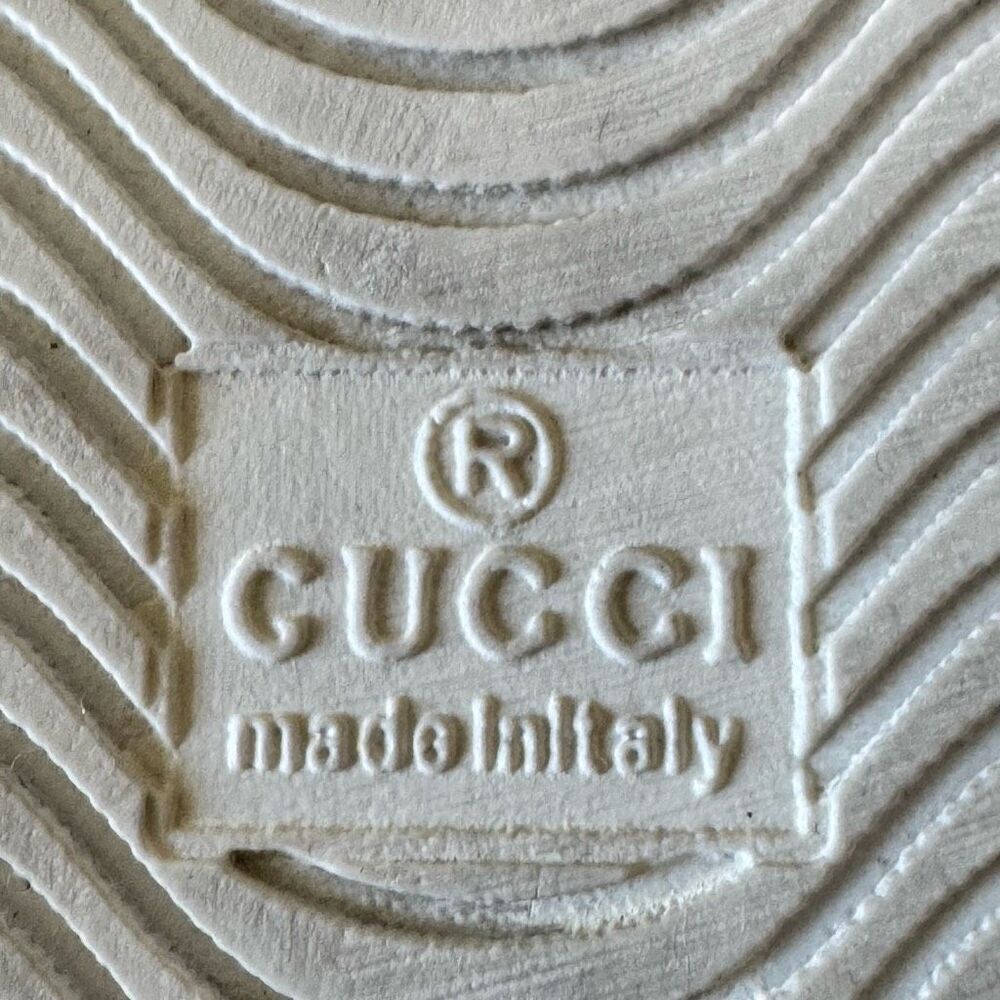 Gucci "Ace" leather low-top sneakers with crocodile-embossed leather trim SZ 36. - Picture 6 of 15